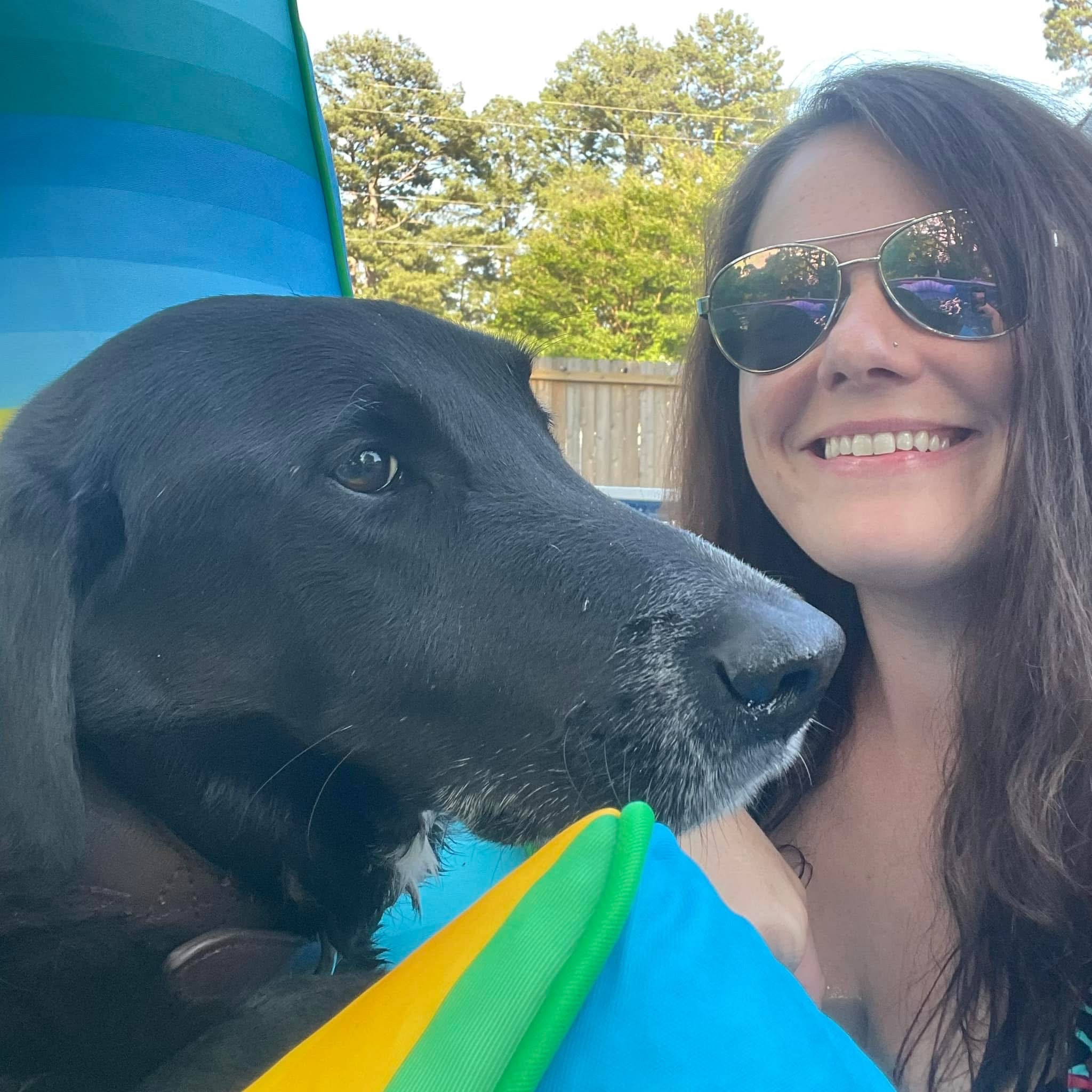 Haley Huggins with her dog