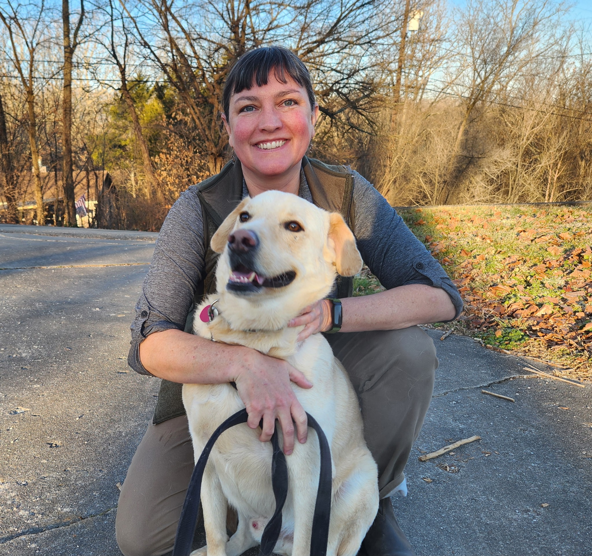 Stacy Gray with her dog